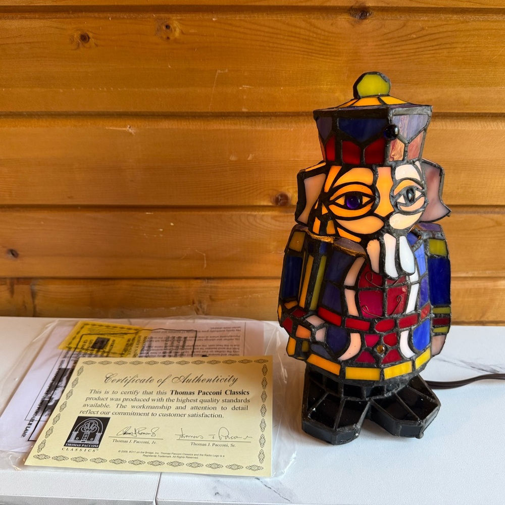 Thomas Pacconi Classics Stained Glass Nutcracker Lamp - Multicolor